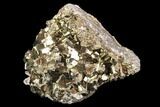 Gleaming, Cubic Pyrite Crystal Cluster - Peru #107418-1